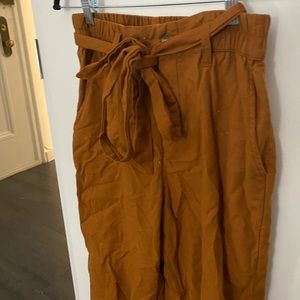 Burnt orange Flowy pants with belt